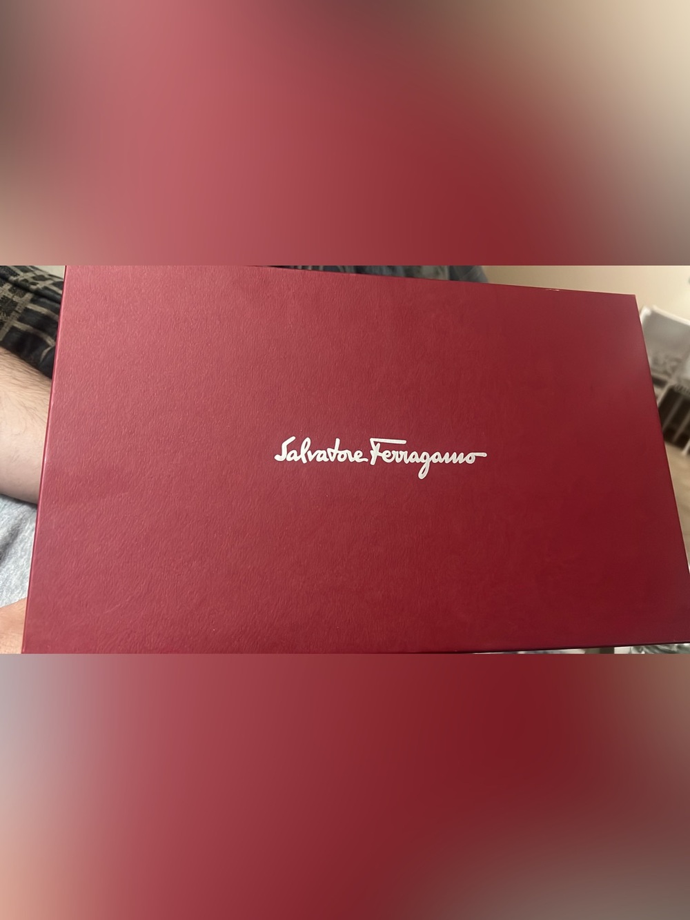 Salvatore Ferragamo Burgundy Box with White Logo